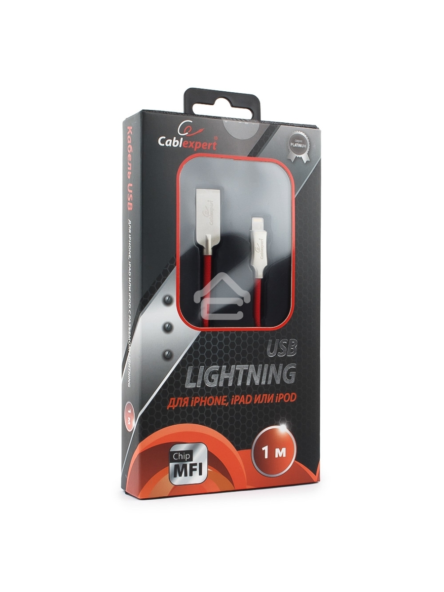Кабель USB Cablexpert для Apple CC-P-APUSB02R-1M, MFI, AM/Lightning, серия Platinum, длина 1м, красный, блистер