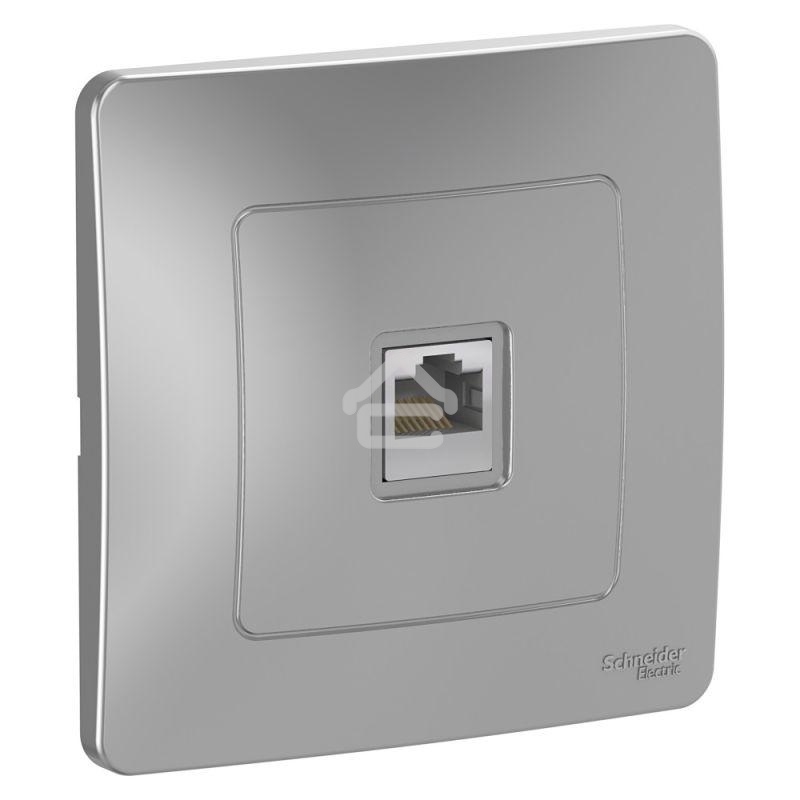 Розетка компьютерная RJ45, кат.5E, алюминий С/У