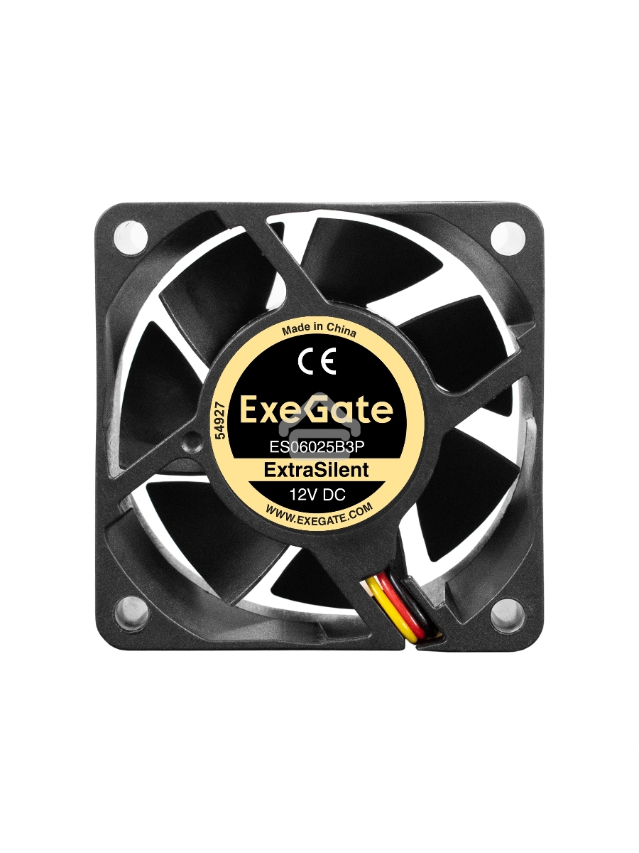 Вентилятор для корпуса ExeGate ExtraSilent ES06025B3P черный, 60 мм, 2500 об/мин, 17 дБ, 3 pin