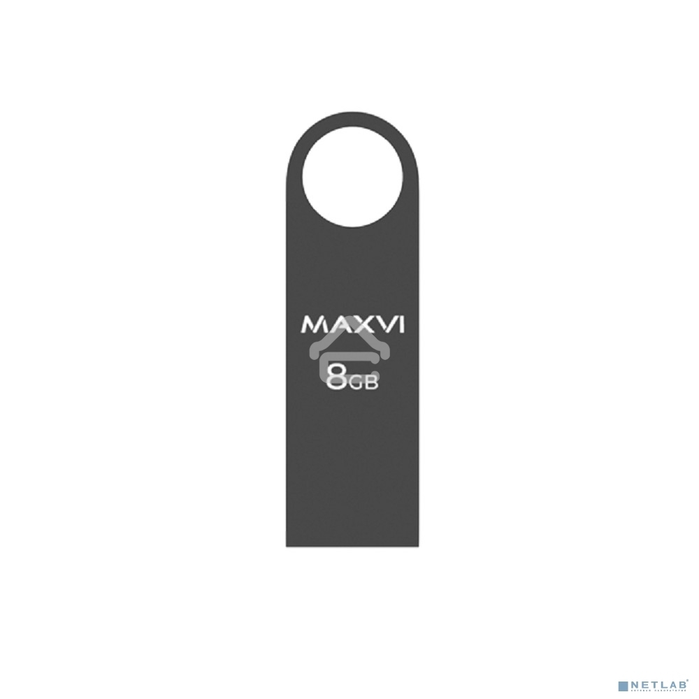 Флешка USB R/W Maxvi MK 8GB USB 2.0 dark-grey, монолит, металл