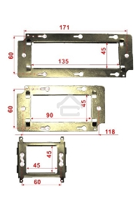 Суппорт Lanmaster LAN-MF45X45 1xMosaic металлический упак:1шт