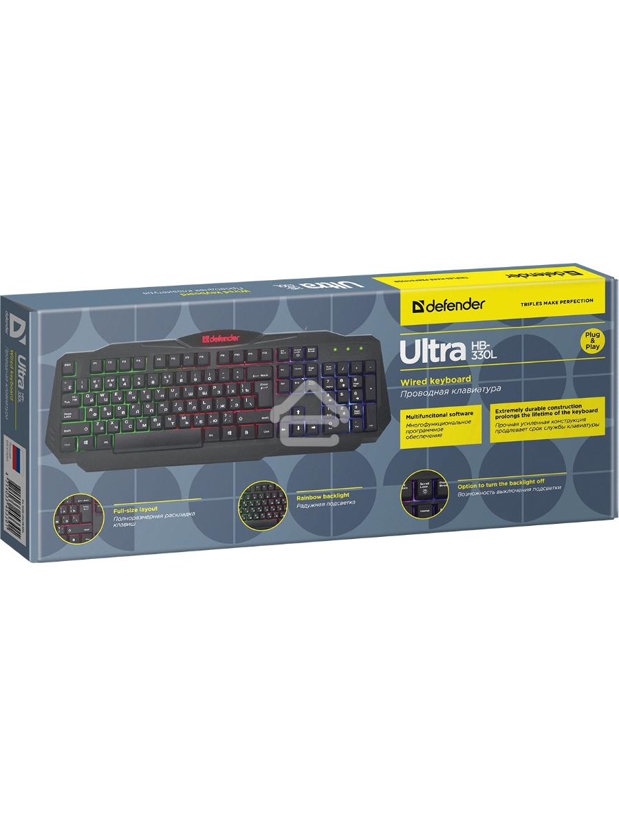 Клавиатура Defender Ultra HB-330L RU проводная, USB, чёрный