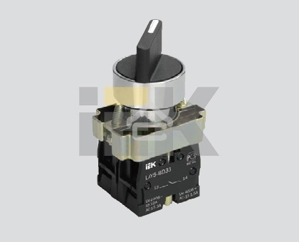 Переключатель LAY5-BJ33 на 3 полож. черный I-O-II дл. ручка ИЭК BSW70-BJ-3-K02