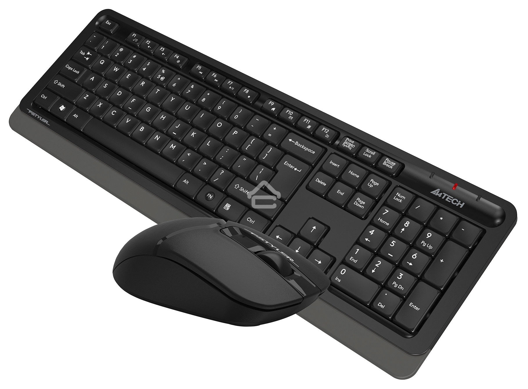 Клавиатура + мышь A4Tech Fstyler FG1012 клав:черный/серый мышь:черный USB беспроводная Multimedia