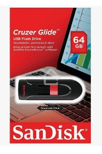 Флеш диск Sandisk 64Gb Cruzer Glide SDCZ60-064G-B35 USB2.0 черный/красный