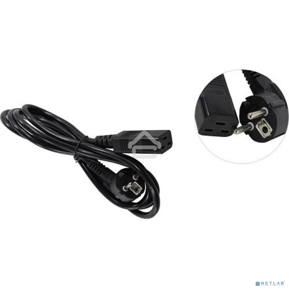 Кабель питания ExeGate Power PC19-1,8P (Евровилка Schuko->С19) VDE-250V-3*1.5-CU, черный, 16А, 1.8м