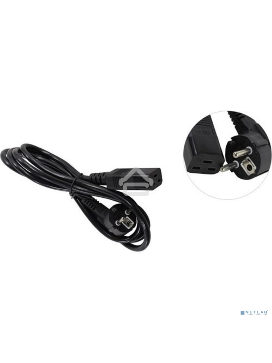 Кабель питания ExeGate Power PC19-1,8P (Евровилка Schuko->С19) VDE-250V-3*1.5-CU, черный, 16А, 1.8м