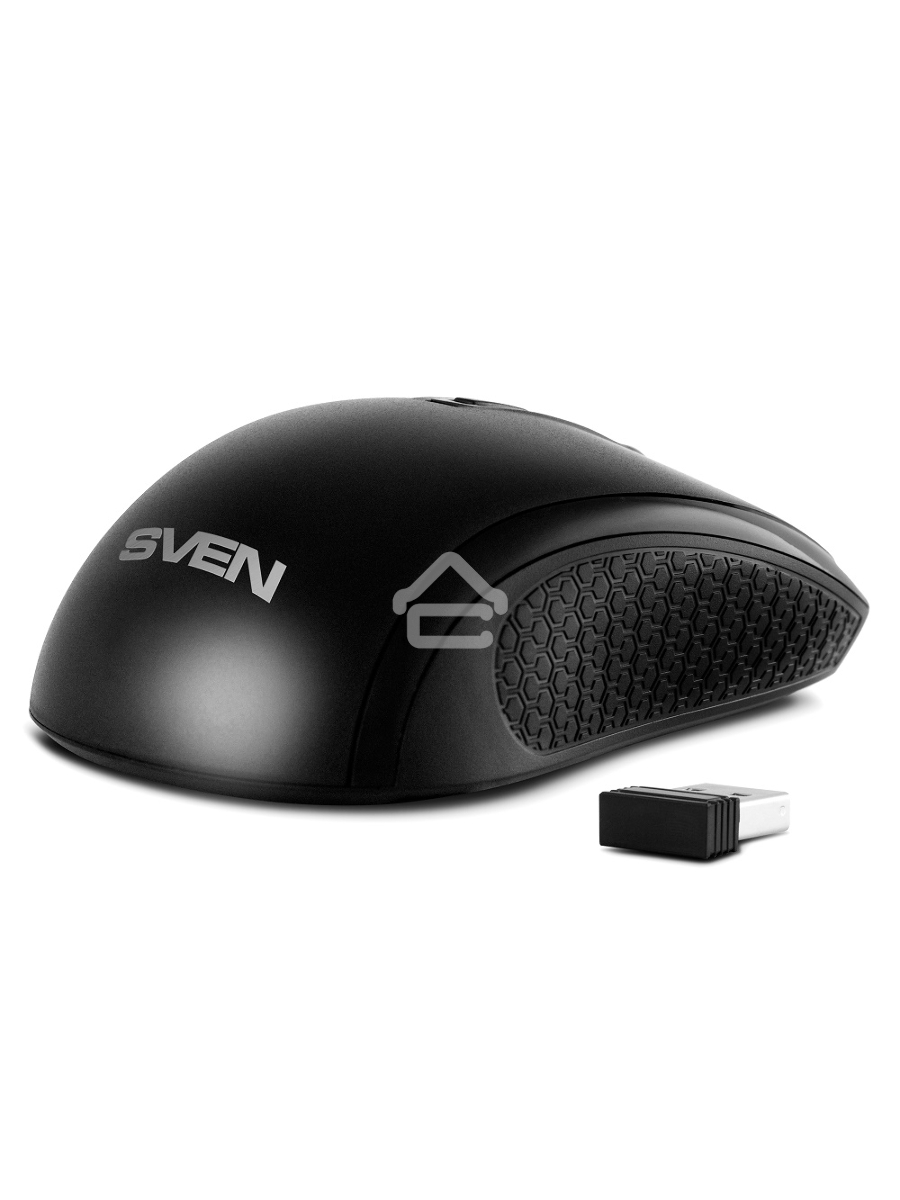 Мышь беспроводная SVEN RX-220W черный, 1600 dpi, радиоканал, USB, кнопки - 4