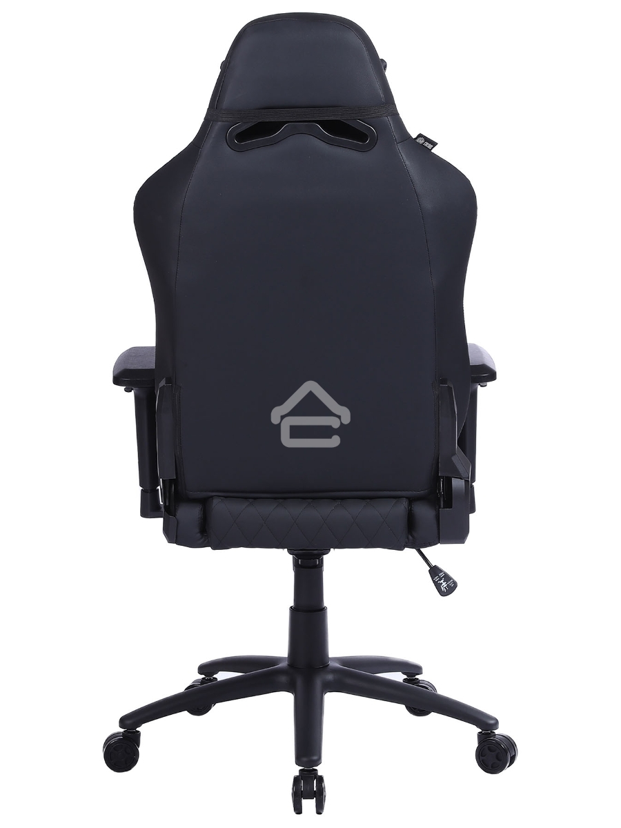 Кресло игровое Cactus CS-CHR-130 черный, сиденье черный, эко.кожа, с подголов. крестовина металл, пластик черный