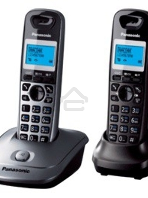 Телефон беспроводной (DECT) Panasonic KX-TG2512RU2 {Доп трубка в комплекте, АОН, Caller ID, спикерфон, полифония}