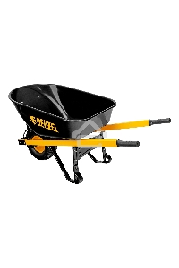 Тачка строительная, усиленная, объем 140 л, 230 кг, колесо 15х6.00-6 Denzel