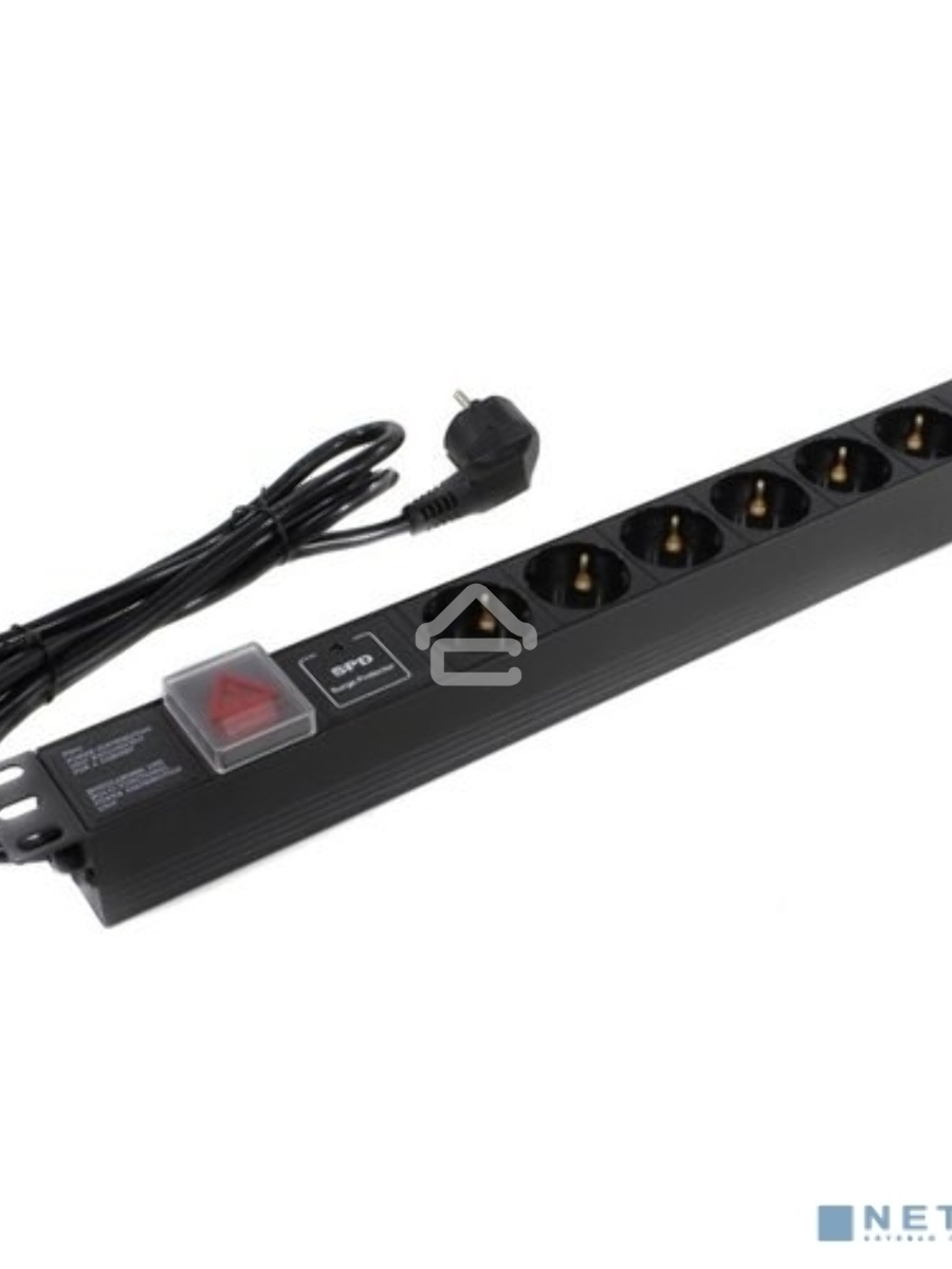 Блок розеток горизонтальный ExeGate ServerPro PDU-19H608 Al-6S-EU2-SW-SPD1, 19