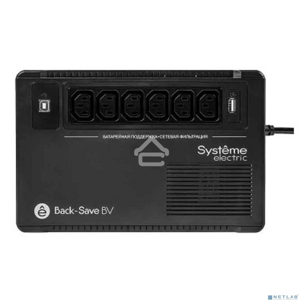 Источник бесперебойного питания Systeme Electriс Back-Save, 800VA/480W, 230V, Line-Interactive, AVR, 6xC13 Outlets, USB charge(type A), USB