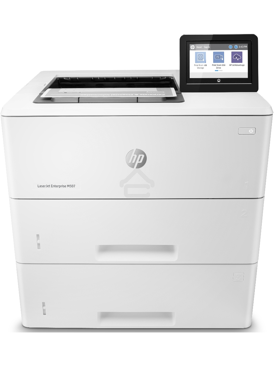 Принтер лазерный HP LaserJet Enterprise M507x (1PV88A#B19), A4, ч/б, печ. до 43 стр/мин, 1200 x 1200 dpi, USB, RJ-45, Wi-Fi, BlueTooth, Air Print, Mopria