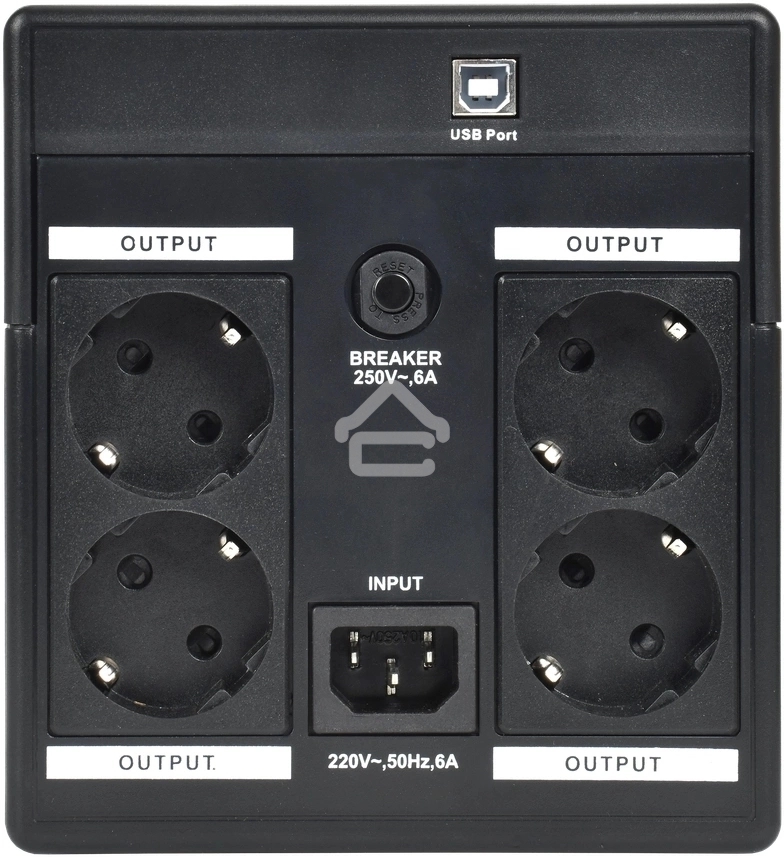 Источник бесперебойного питания Line-interactive 1,2кВА/720Вт, фаза 1/1, LCD дисплей, с АКБ 2х7AH, USB, Schuko