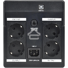 Источник бесперебойного питания Line-interactive 1,2кВА/720Вт, фаза 1/1, LCD дисплей, с АКБ 2х7AH, USB, Schuko