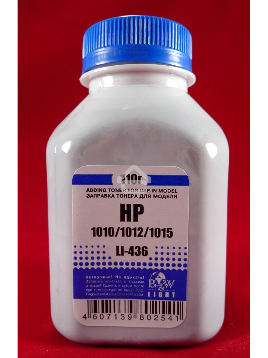 Тонер HP LJ 1010/1012/1015/1018/1020 (фл.100г.) B&W Light фас Ро