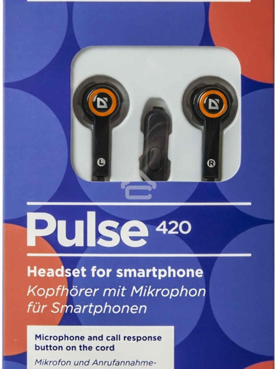 Наушники Defender Pulse 420 черный/оранжевый