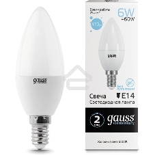 Лампа светодиодная LED Gauss Elementary Candle 6Вт E14 6500К