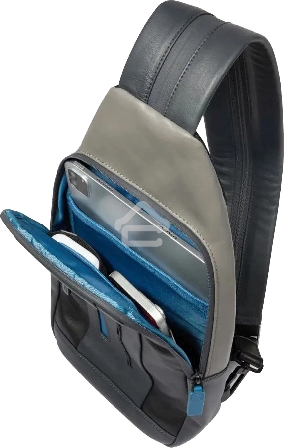 Рюкзак слинг мужской Piquadro Urban CA6540UB00/NGR, кожа, черный/серый