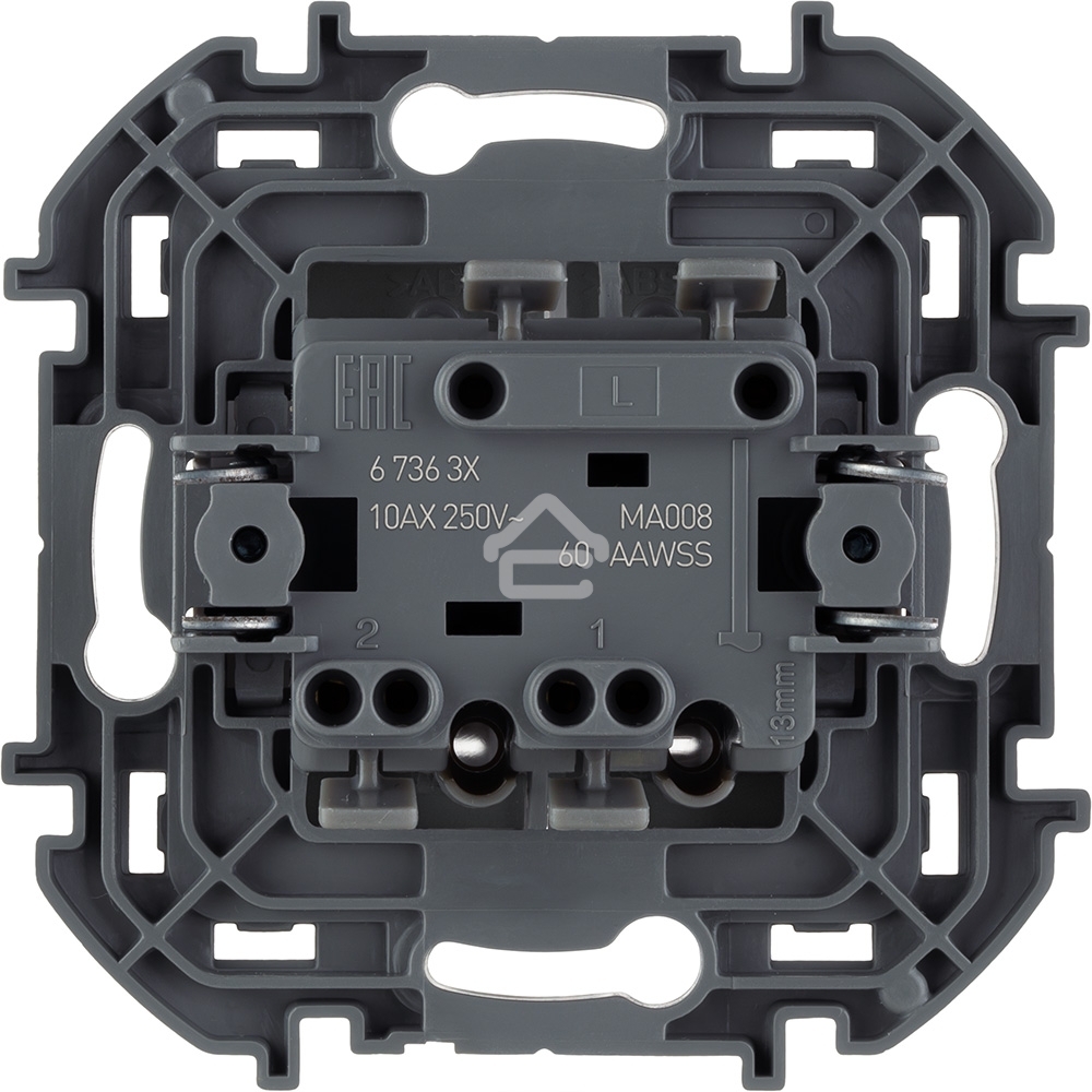 Выключатель 2-клавишный с подсветкой/индикацией 10AX 250 В антрацит