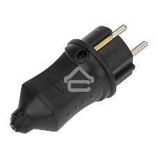Вилка прямая влагозащищенная 2P+PE 230V, 16 А, IP44 каучук PROconnect