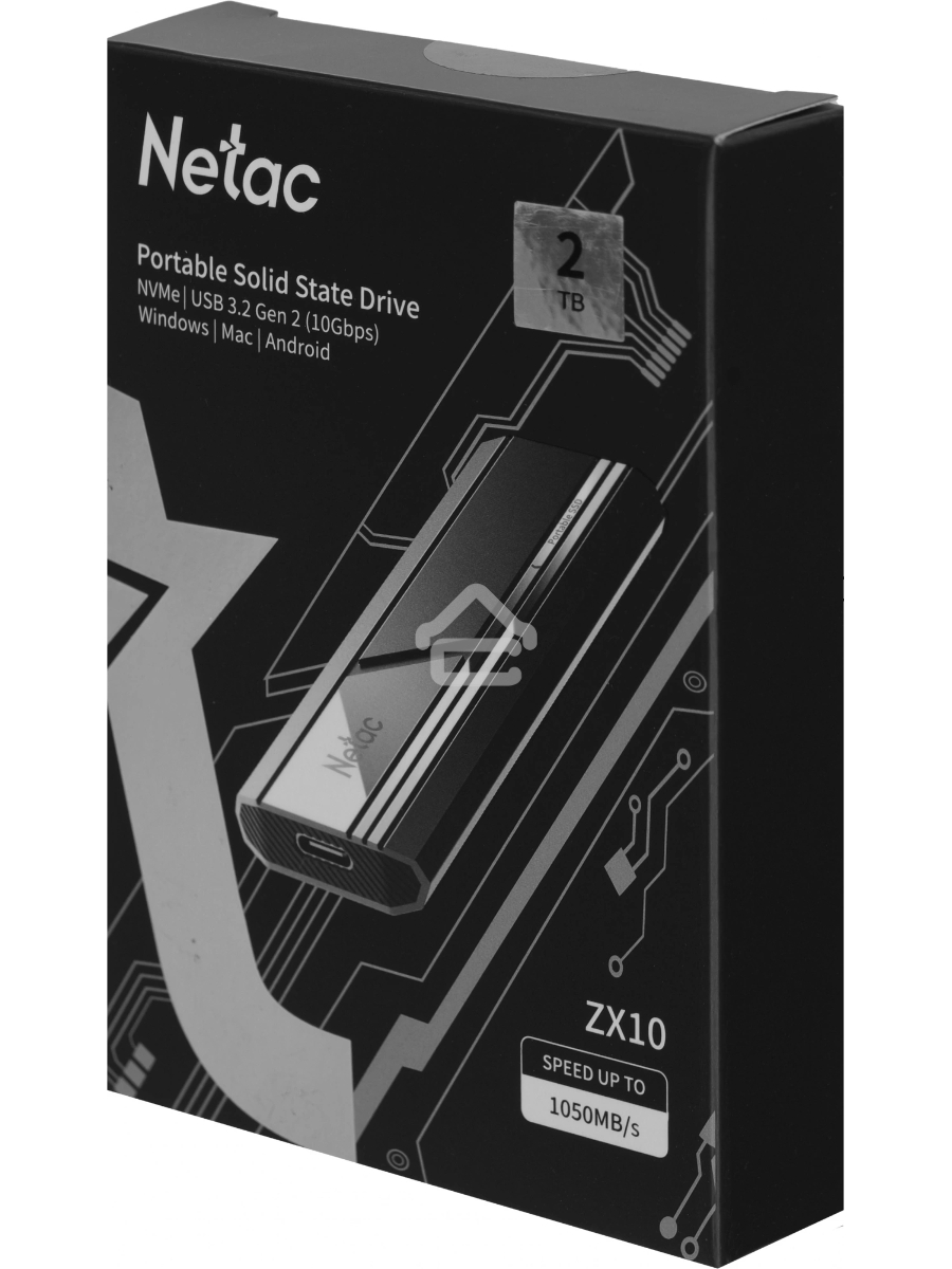 Накопитель SSD Netac USB-C 2Tb NT01ZX10-002T-32BK ZX10 2.5
