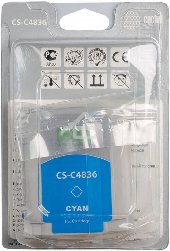 Картридж струйный Cactus CS-C4836 голубой (29 мл) для №11 HP 2000/2500/1000/1100/1200