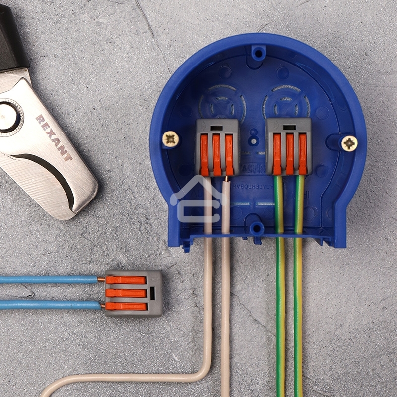 Соединительная клемма многоразовая Rexant 3-х проводная, серая (0,08-4 мм²), (5шт.)