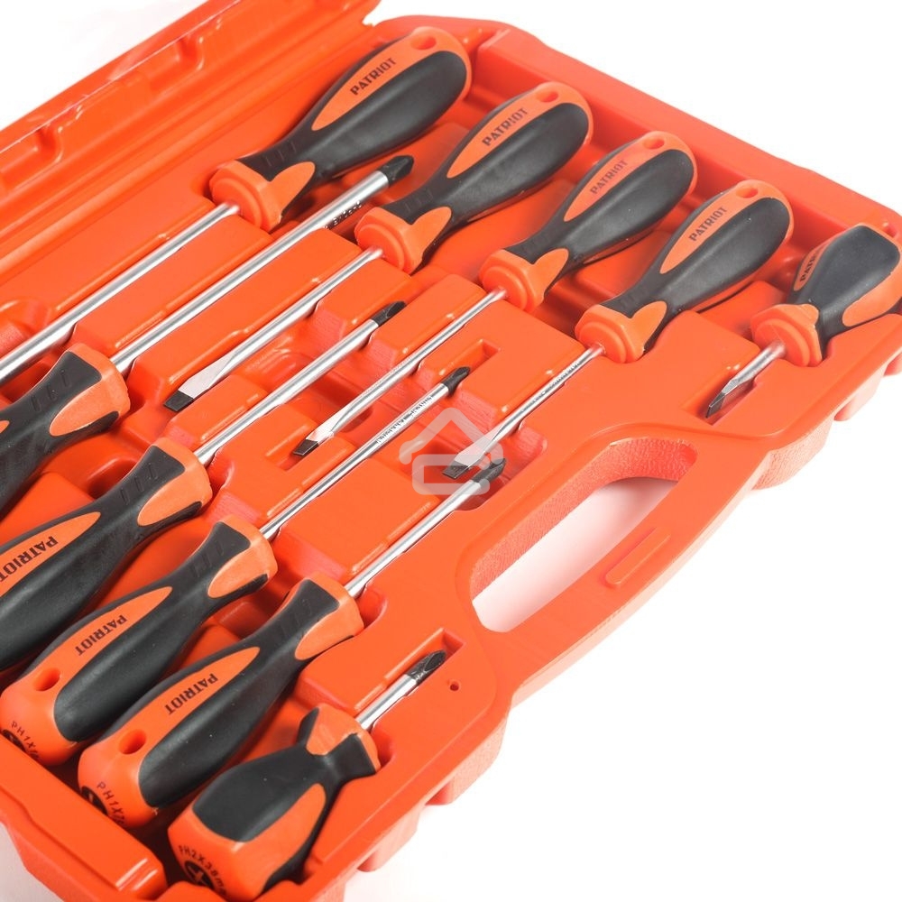 Набор отверток Patriot SSP-10, CR-V,пластиковый кейс, 10шт
