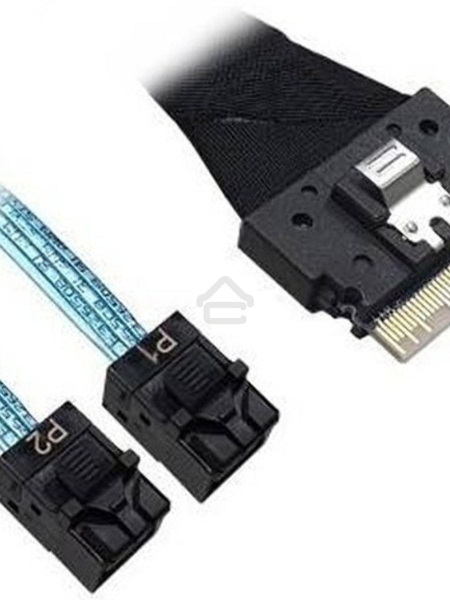 Кабель Broadcom 05-60003-00 Slimline SASx8 (SFF8654) -to- 2 SAS HD x4 (SFF8643)+ SFF9402, 1M