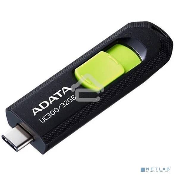 Флешка USB R/W ADATA R/W 32Gb Type-C UC300 ACHO-UC300-32G-RBK/GN USB3.2 черный/зеленый