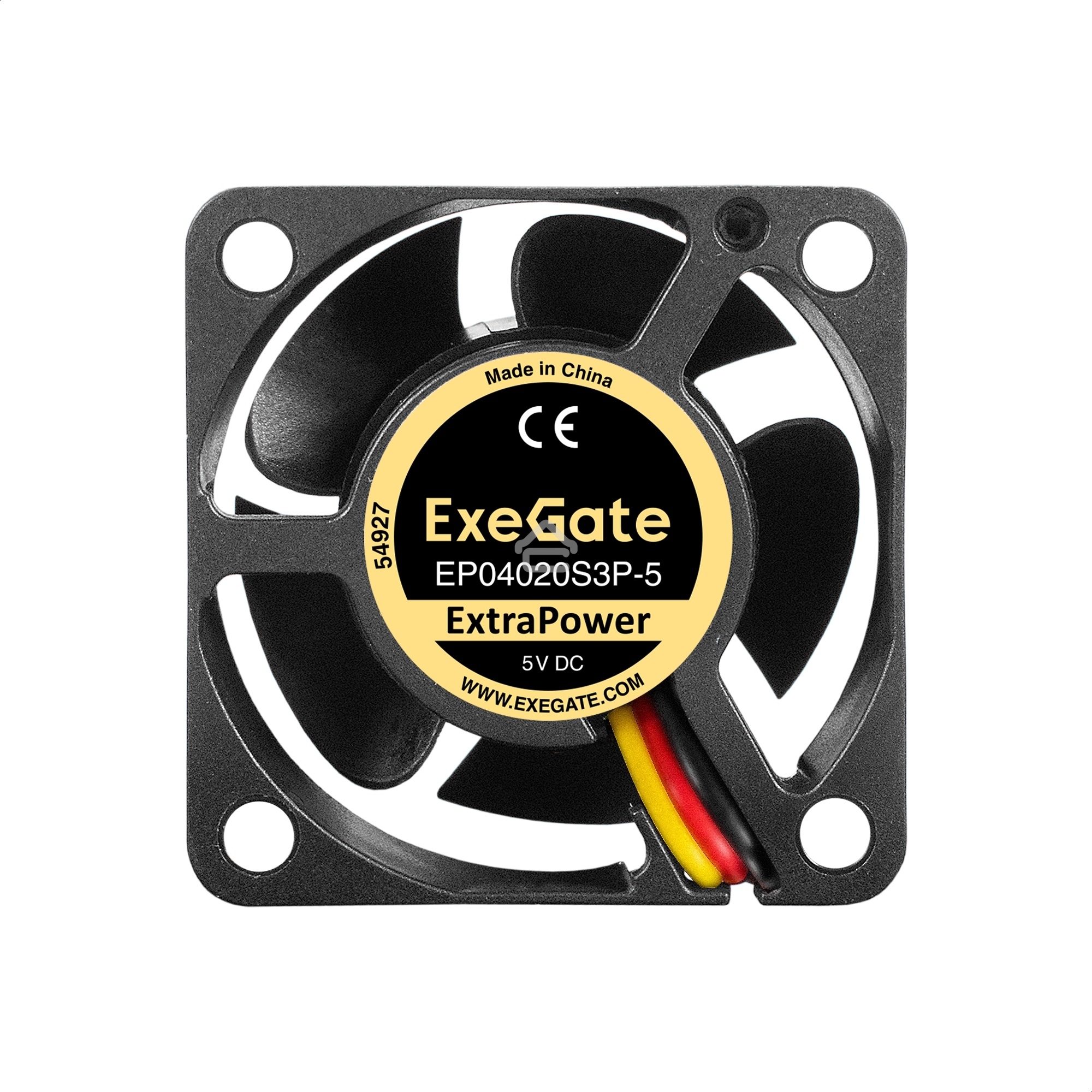 Вентилятор для корпуса ExeGate ExtraPower EP04020S3P-5 черный, 40 мм, 7000 об/мин, 30.5 дБ, 3 pin