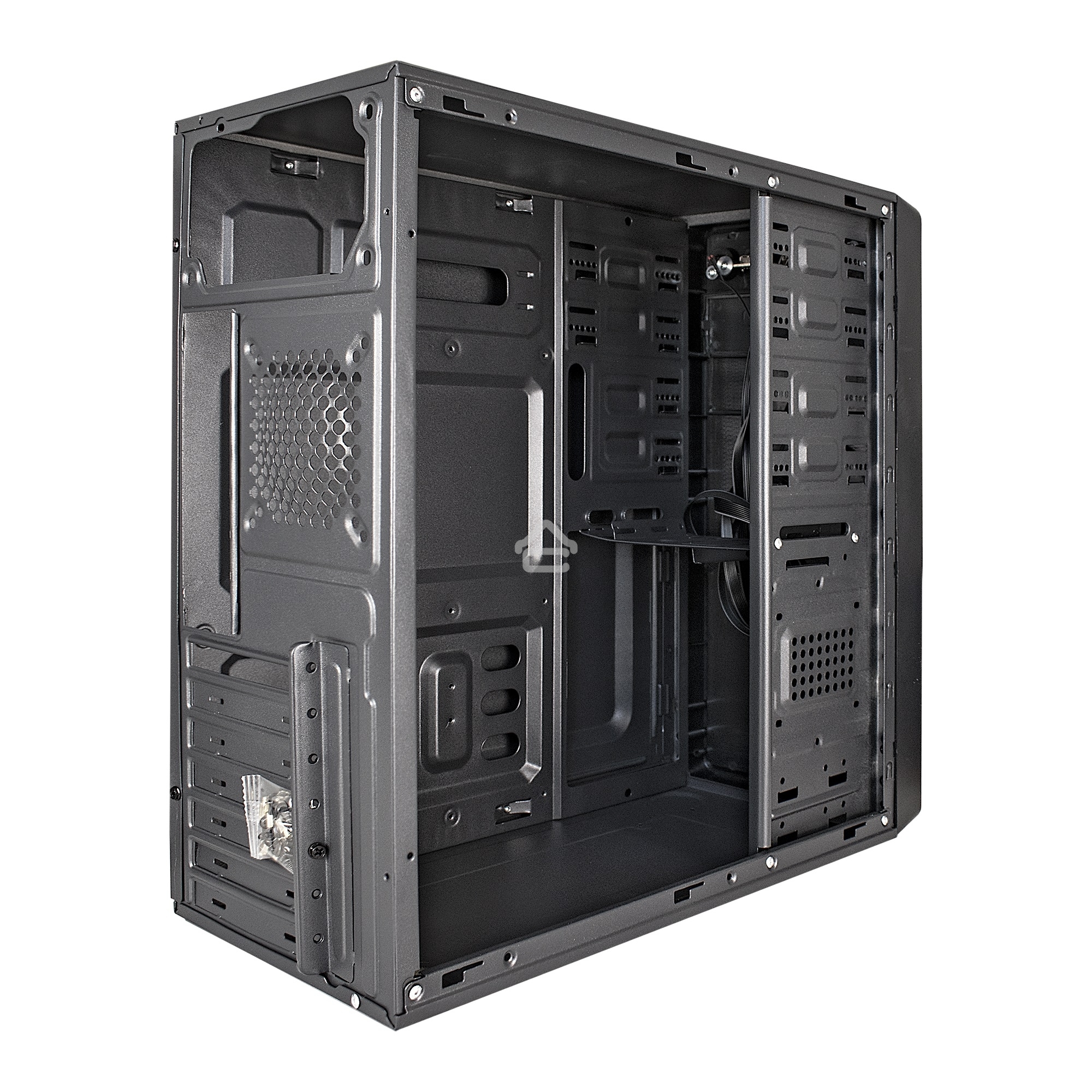 Компьютерный корпус Miditower ExeGate XP-401 Black, ATX, <без БП>, 2*USB, Audio