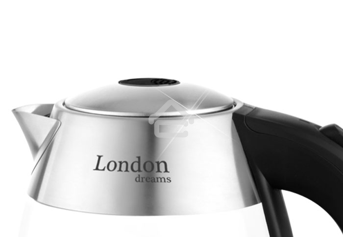 Чайник Centek CT-0059 London, стекло, 1.8л, 2200Вт, LED-подсветка, отделка нерж.