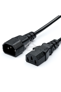 Кабель питания GoPower C14 (m)-C13 (f) 1.8м ПВХ удлинитель черный (1/10/100)