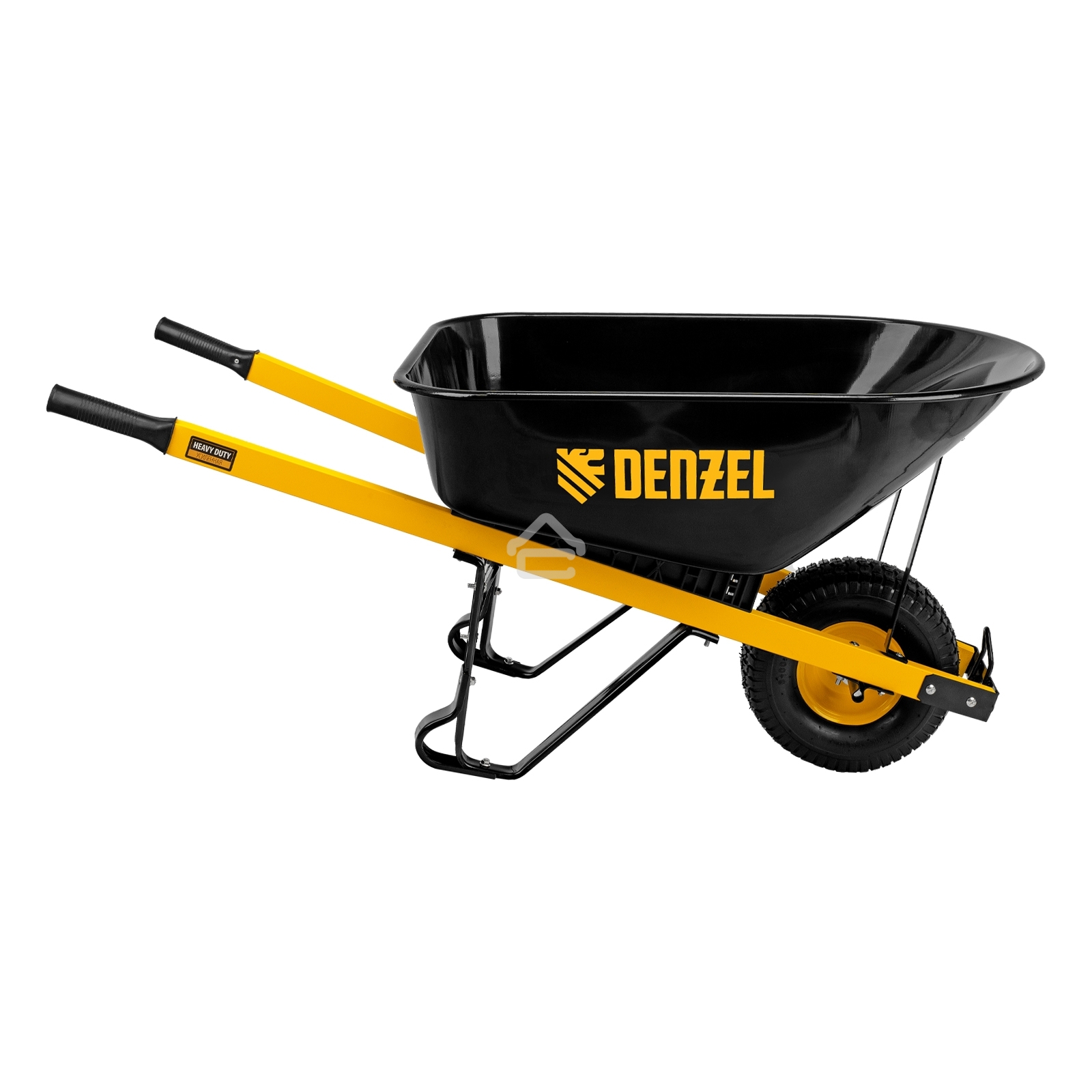 Тачка строительная Denzel усиленная, объем 140 л, 230 кг, колесо 15х6.00-6