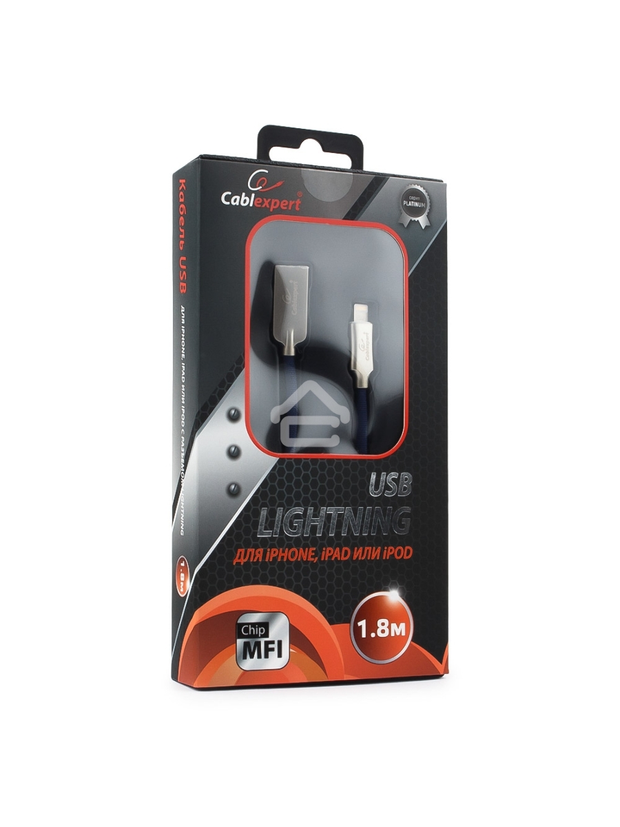 Кабель USB Cablexpert для Apple CC-P-APUSB02Bl-1.8M, MFI, AM/Lightning, серия Platinum, длина 1.8м, синий, блистер