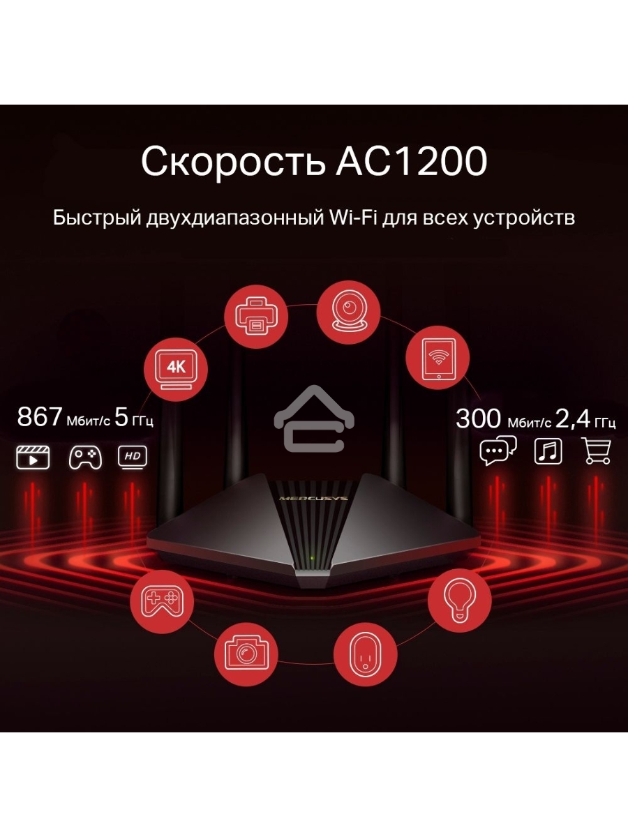 Двухдиапазонный гигабитный Wi-Fi роутер Mercusys MR30G AC1200