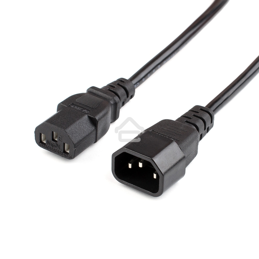 Кабель питания GoPower C14 (m)-C13 (f) 1.8м ПВХ удлинитель черный (1/10/100)