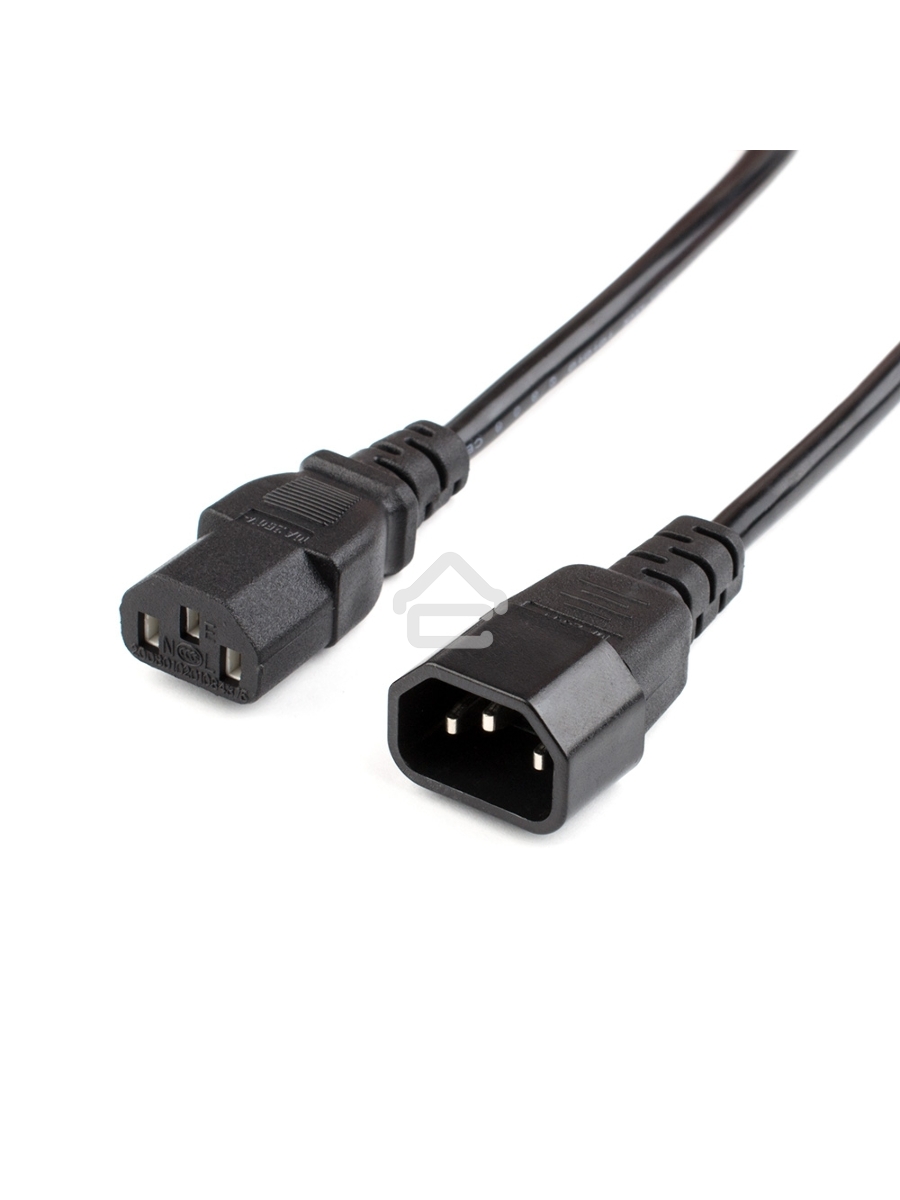 Кабель питания GoPower C14 (m)-C13 (f) 1.8м ПВХ удлинитель черный (1/10/100)