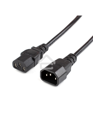 Кабель питания GoPower C14 (m)-C13 (f) 1.8м ПВХ удлинитель черный (1/10/100)