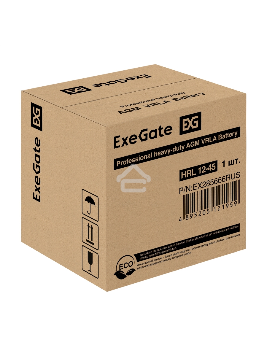 Аккумуляторная батарея ExeGate HRL 12-45 (12V 45Ah, под болт М6)