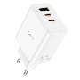 Блок питания (сетевой адаптер) HOCO C126A 1 USB, 2 Type-C, 40W, белый
