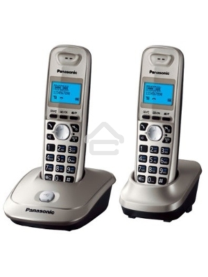Телефон беспроводной (DECT) Panasonic KX-TG2512RUN (платиновый) {Доп трубка в комплекте,АОН, Caller ID,спикерфон на трубке,полифония}