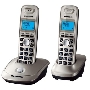 Телефон беспроводной (DECT) Panasonic KX-TG2512RUN (платиновый) {Доп трубка в комплекте,АОН, Caller ID,спикерфон на трубке,полифония}