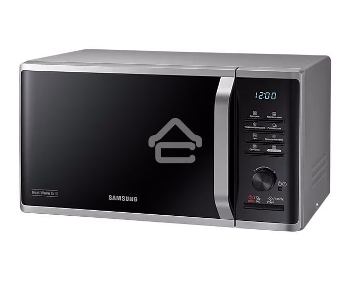 Микроволновая печь Samsung MG-23K3575AS черный /серебристый, 23 л, 800 Вт, переключатели - кнопки/поворотный механизм