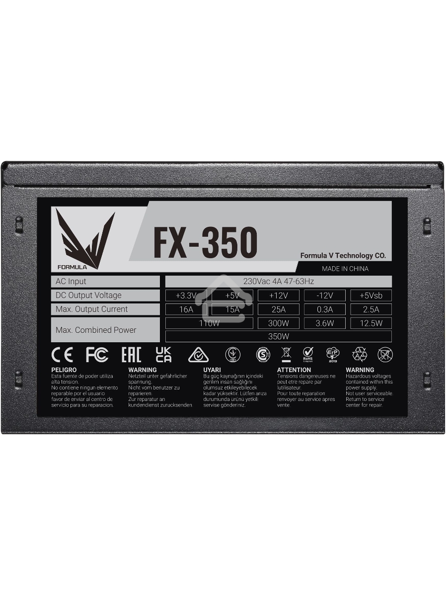 Блок питания Aerocool / Formula FX-350 RTL, 350Вт, 120мм, черный