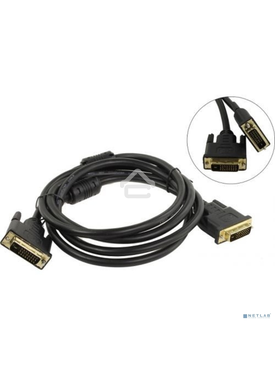 Кабель DVI-D--DVI-D Dual link 25M/25M, экран, феррит.кольца, 1.8м Telecom <TCG441D-1.8M>