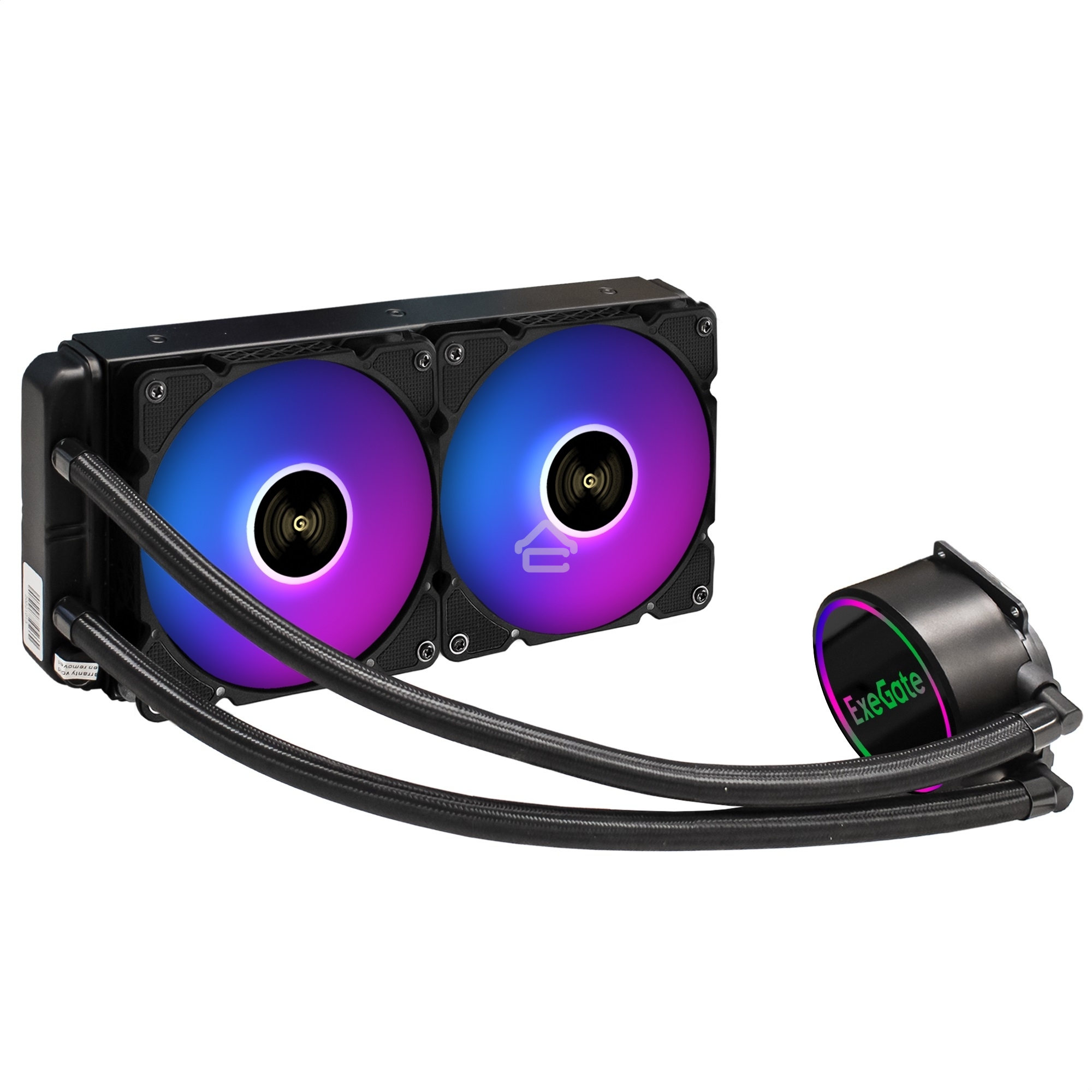 Система жидкостного охлаждения ExeGate BlackWater-240.PWM.ARGb черный, 120 мм, алюминий, 2000 об/мин, 27 дБ, 4 pin, 220 Вт